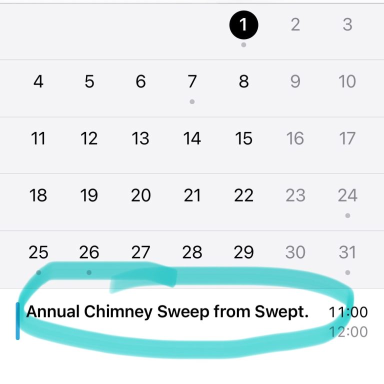 Annual chimney sweep appointment