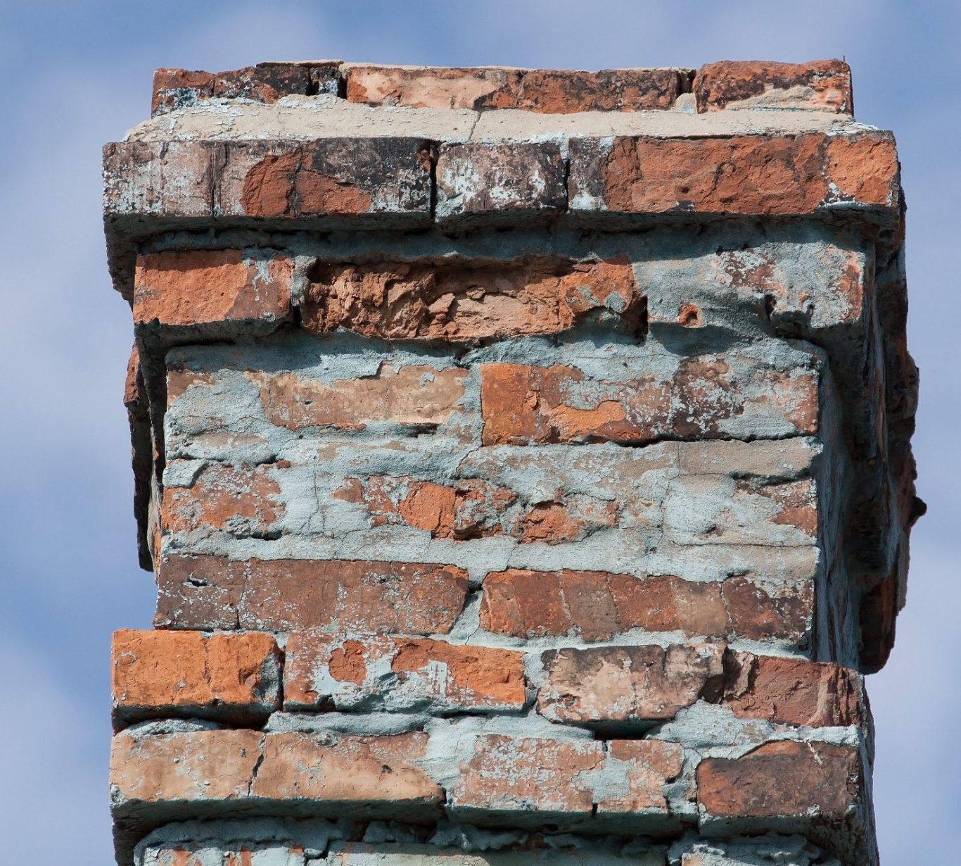 Domestic chimney with repairs