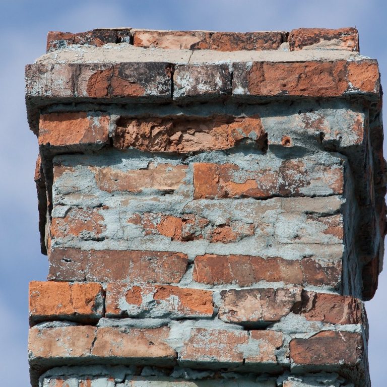 Domestic chimney with repairs