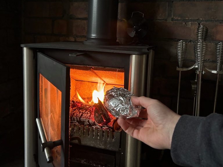 Jacket potato on wood burner